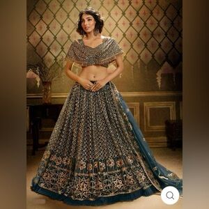 Green Soft Net heavy Lehenga Set